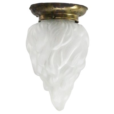 Art Deco Brass Frosted Glass Flush Mount Ceiling Lamp-BLS-2025984