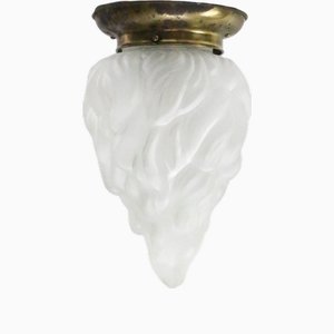 Art Deco Brass Frosted Glass Flush Mount Ceiling Lamp-BLS-2025984