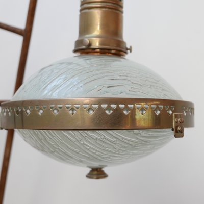 Art Deco Brass & Glass Pendant Lamp, 1930s-JRP-865062