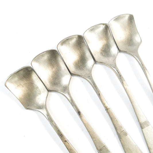 Art Deco Brass Ice Cream Spoons, 1950s, Set of 5