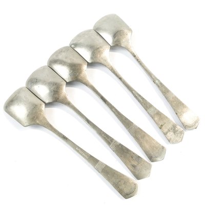 Art Deco Brass Ice Cream Spoons, 1950s, Set of 5-BKO-1800608