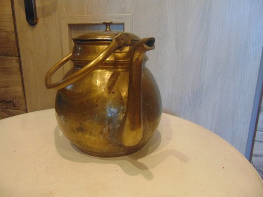 Art Deco Brass Kettle-CAQ-1050347