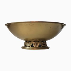 Art Deco Brass King Bowl from Ystad-Metall, 1950s-LCR-716940