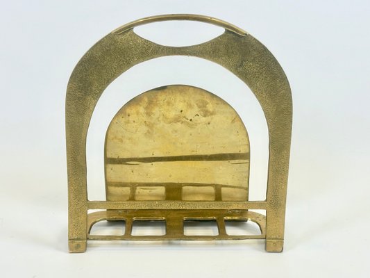 Art Deco Brass Magazine Rack, 1960s-ZCY-2042128