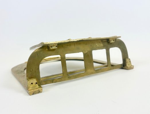 Art Deco Brass Magazine Rack, 1960s-ZCY-2042128