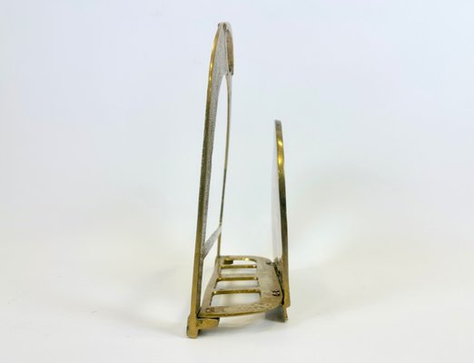 Art Deco Brass Magazine Rack, 1960s-ZCY-2042128