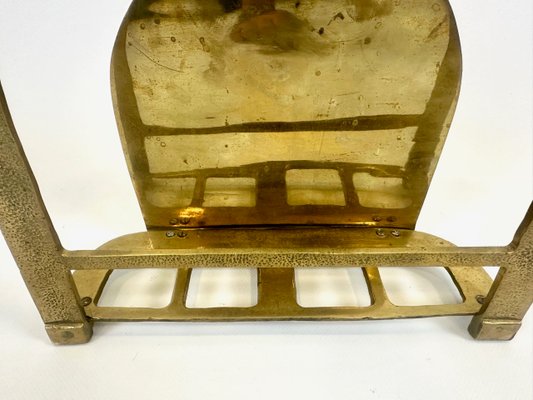 Art Deco Brass Magazine Rack, 1960s-ZCY-2042128