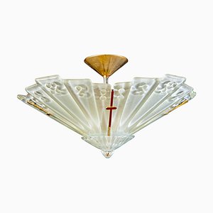 Art Deco Brass Mounted Fan Shape Chandelier-MBH-1032025