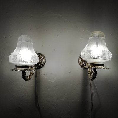 Art Deco Brass Sconces, 1930s, Set of 2-RGF-863487