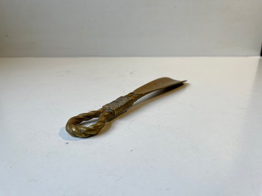 Art Deco Brass Shoe Horn with Draped Details, 1930s-LCR-1427223