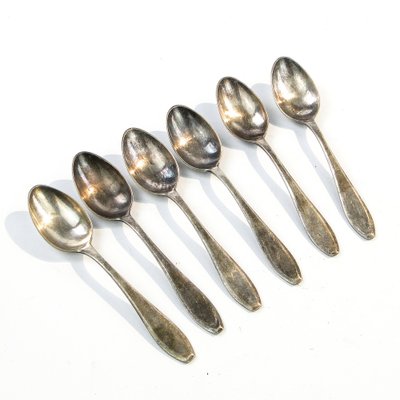 Art Deco Brass Spoons from WSW, 1950s, Set of 6-BKO-1799014