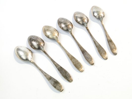 Art Deco Brass Spoons from WSW, 1950s, Set of 6-BKO-1799014