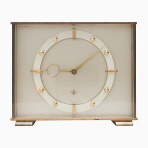 Art Deco Brass Table Clock, 1950s-RST-1241123