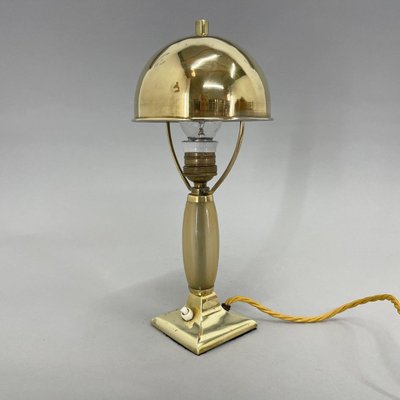 Art Deco Brass Table Lamp, 1930s-TZ-1350681