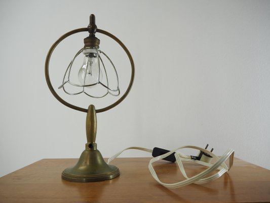 Art Deco Brass Table Lamp, 1930s-TZ-865513