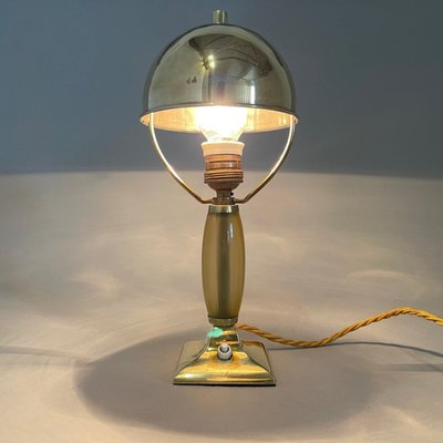 Art Deco Brass Table Lamp, 1930s-TZ-1350681