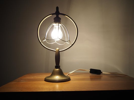 Art Deco Brass Table Lamp, 1930s-TZ-865513