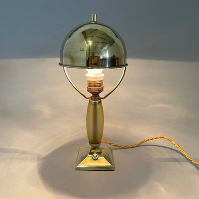 Art Deco Brass Table Lamp, 1930s-TZ-1350681