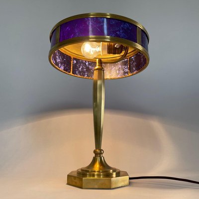 Art Deco Brass Table Lamp, 1930s-TZ-1017903