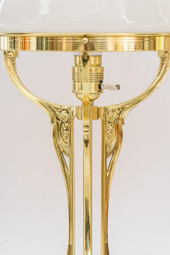 Art Deco Brass Table Lamp, Vienna, 1920s