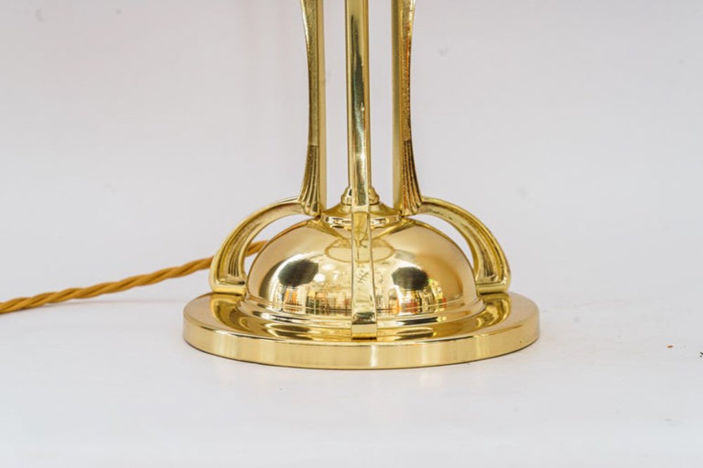 Art Deco Brass Table Lamp, Vienna, 1920s