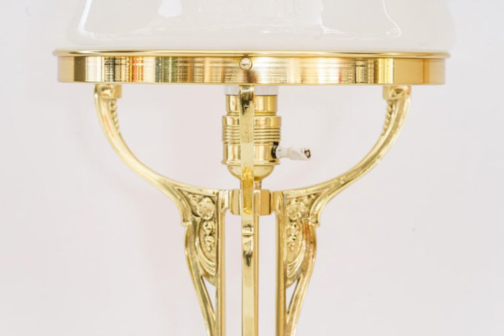 Art Deco Brass Table Lamp, Vienna, 1920s