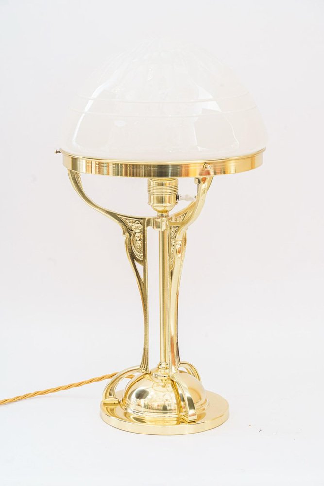 Art Deco Brass Table Lamp, Vienna, 1920s