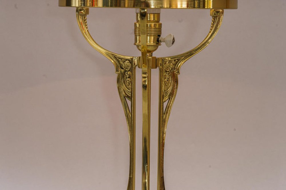 Art Deco Brass Table Lamp, Vienna, 1920s