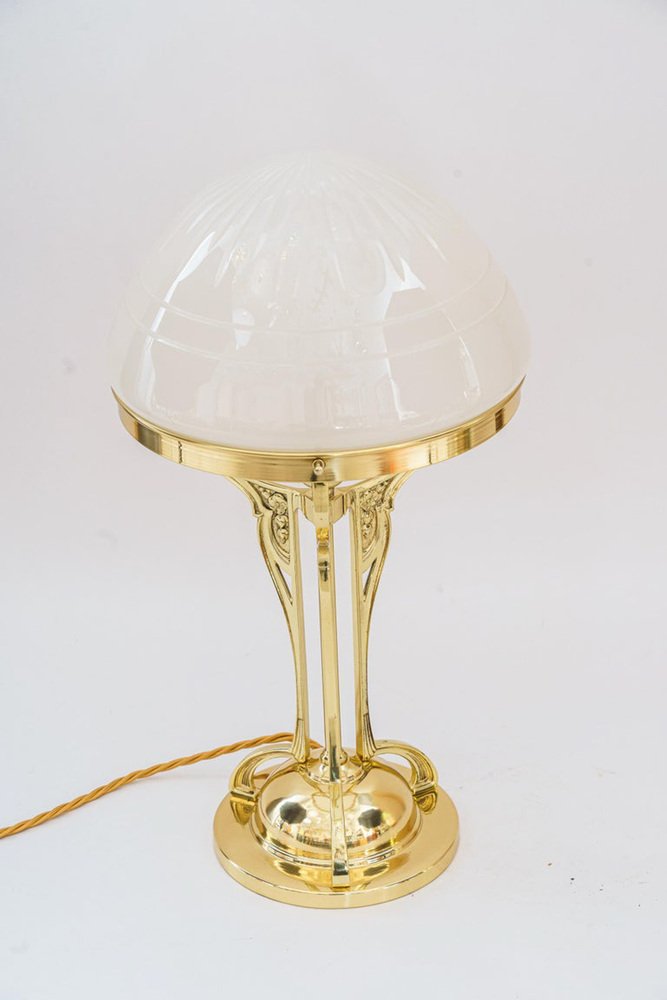 Art Deco Brass Table Lamp, Vienna, 1920s