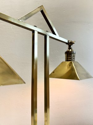 Art Deco Brass Twin Desk Lamp, 1940s-WZZ-1814446