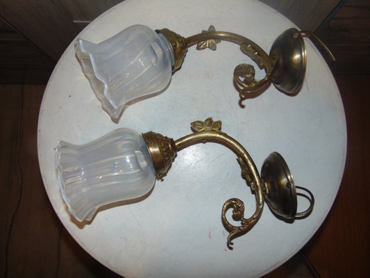 Art Deco Brass Wall Lamp-CAQ-1081917