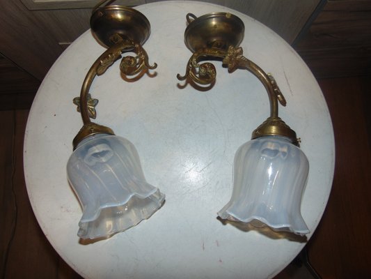 Art Deco Brass Wall Lamp-CAQ-1081917