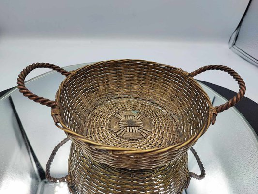 Art Deco Brass Woven Basket, 1920s-CAQ-1794952