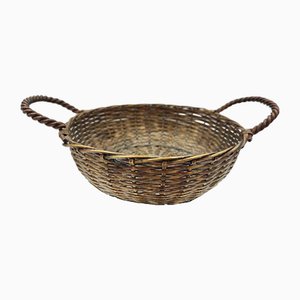 Art Deco Brass Woven Basket, 1920s-CAQ-1794952