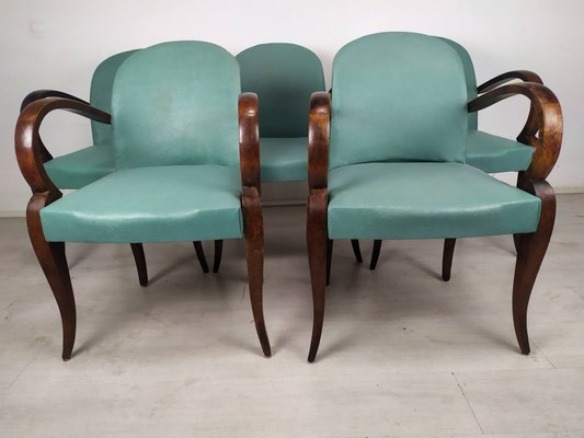 Art Deco Bridge Armchairs, Set of 5-EAD-1138817