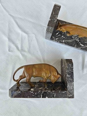 Art Deco Bronze Bookends, Set of 2-AWH-1748068