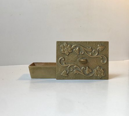 Art Deco Bronze Box with Flowers in Relief, 1930s-LCR-743187