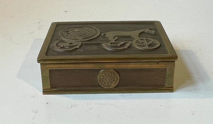 Art Deco Bronze Box with the Sun Chariot by N. Dam Ravn-LCR-2042142