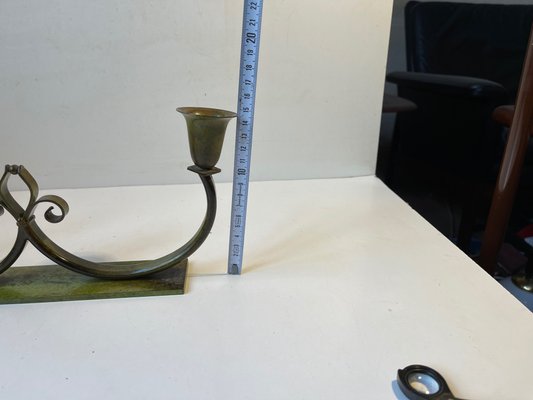 Art Deco Bronze Candleholder from Lyfa, 1930s-LCR-1083262