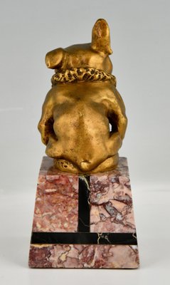 Art Deco Bronze Car Mascot Depicting French Bulldog by Gaston H. Bourcart., 1925-KTN-1388710