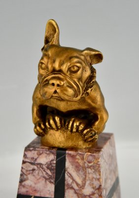 Art Deco Bronze Car Mascot Depicting French Bulldog by Gaston H. Bourcart., 1925-KTN-1388710