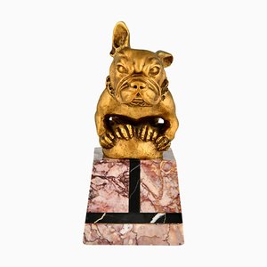 Art Deco Bronze Car Mascot Depicting French Bulldog by Gaston H. Bourcart., 1925-KTN-1388710