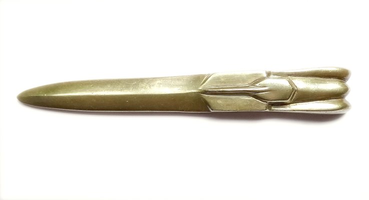 Art Deco Bronze Car Shaped Letter Opener, 1930s-GUT-2017216