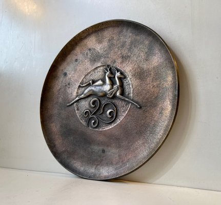 Art Deco Bronze Dish with Antelopes, 1930s-LCR-1309953