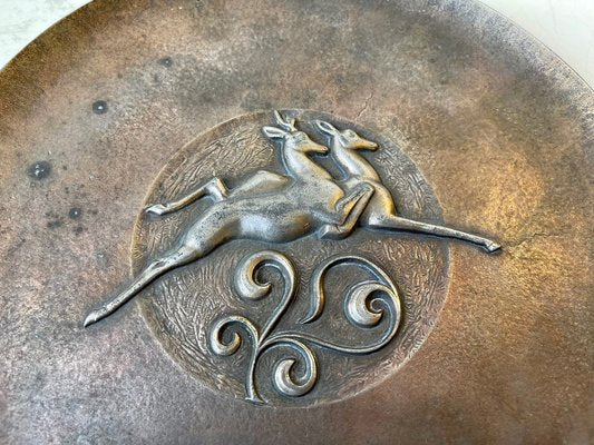 Art Deco Bronze Dish with Antelopes, 1930s-LCR-1309953