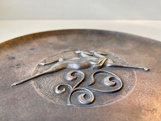 Art Deco Bronze Dish with Antelopes, 1930s-LCR-1309953