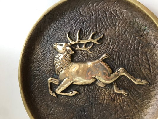 Art Deco Bronze Dish with Stag from Crown Copenhagen, 1930s-LCR-919987