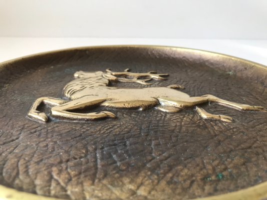 Art Deco Bronze Dish with Stag from Crown Copenhagen, 1930s-LCR-919987