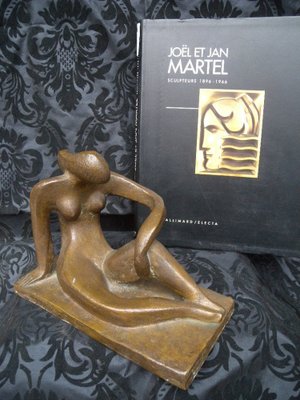 Art Deco Bronze Figure Sculpture by Joel & Jan Martel, 1930s-FEO-1786931