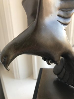 Art Deco Bronze Flying Pigeon Statue from Coenrad, the Netherlands, 1930s-DVX-1196331